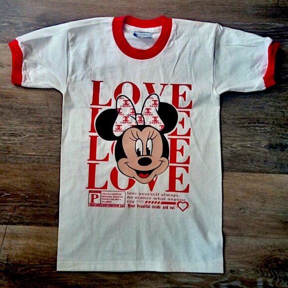 Minnie Mouse “Love Yourself” Tee – 100% Cotton (Size Medium) - Picture 1 of 2